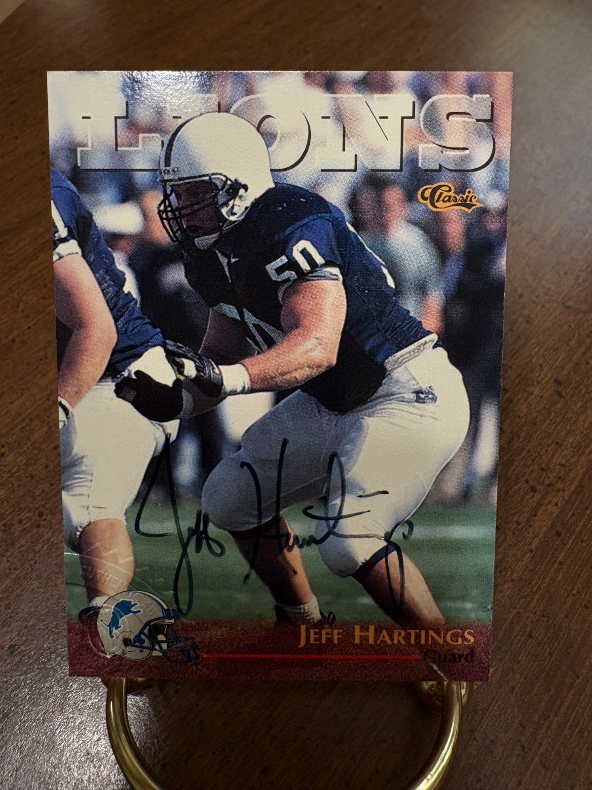 1996 Classic Score Board JEFF HARTINGS Autograph Penn State Nittany Lions Auto