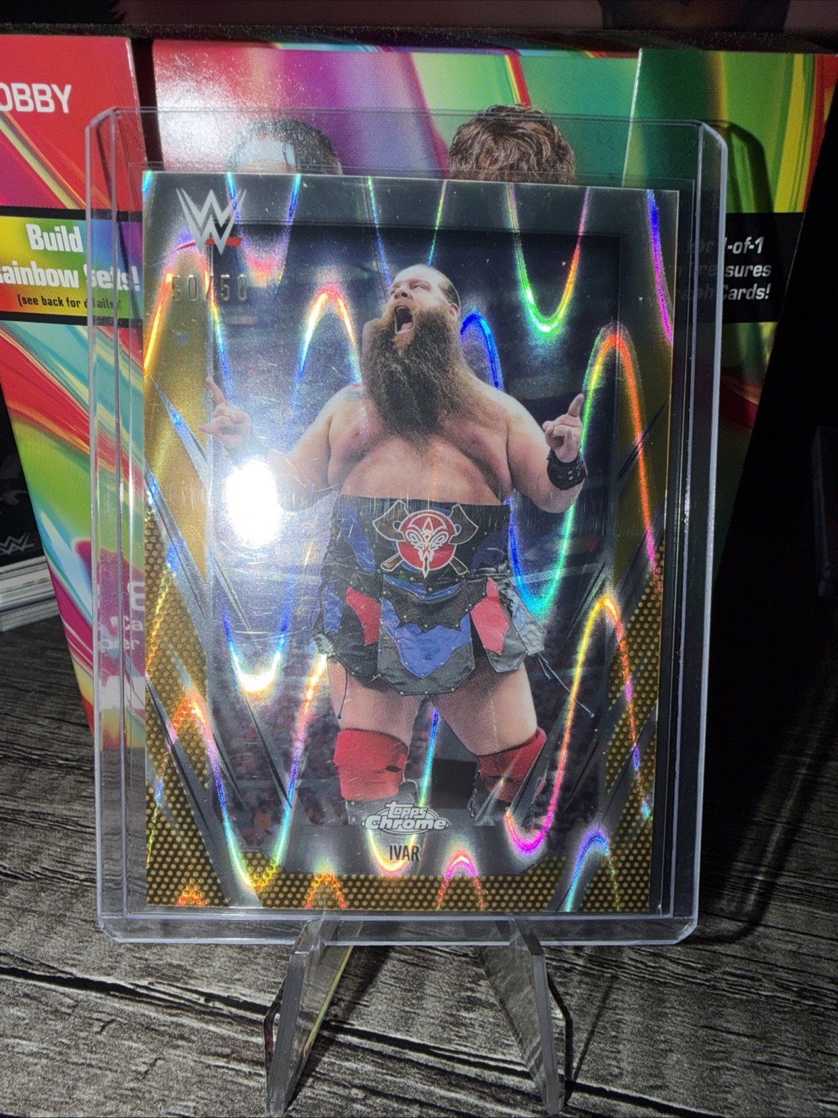2026 Topps Chrome WWE Ivar Gold RayWave Parallel 50/50 BOOKEND