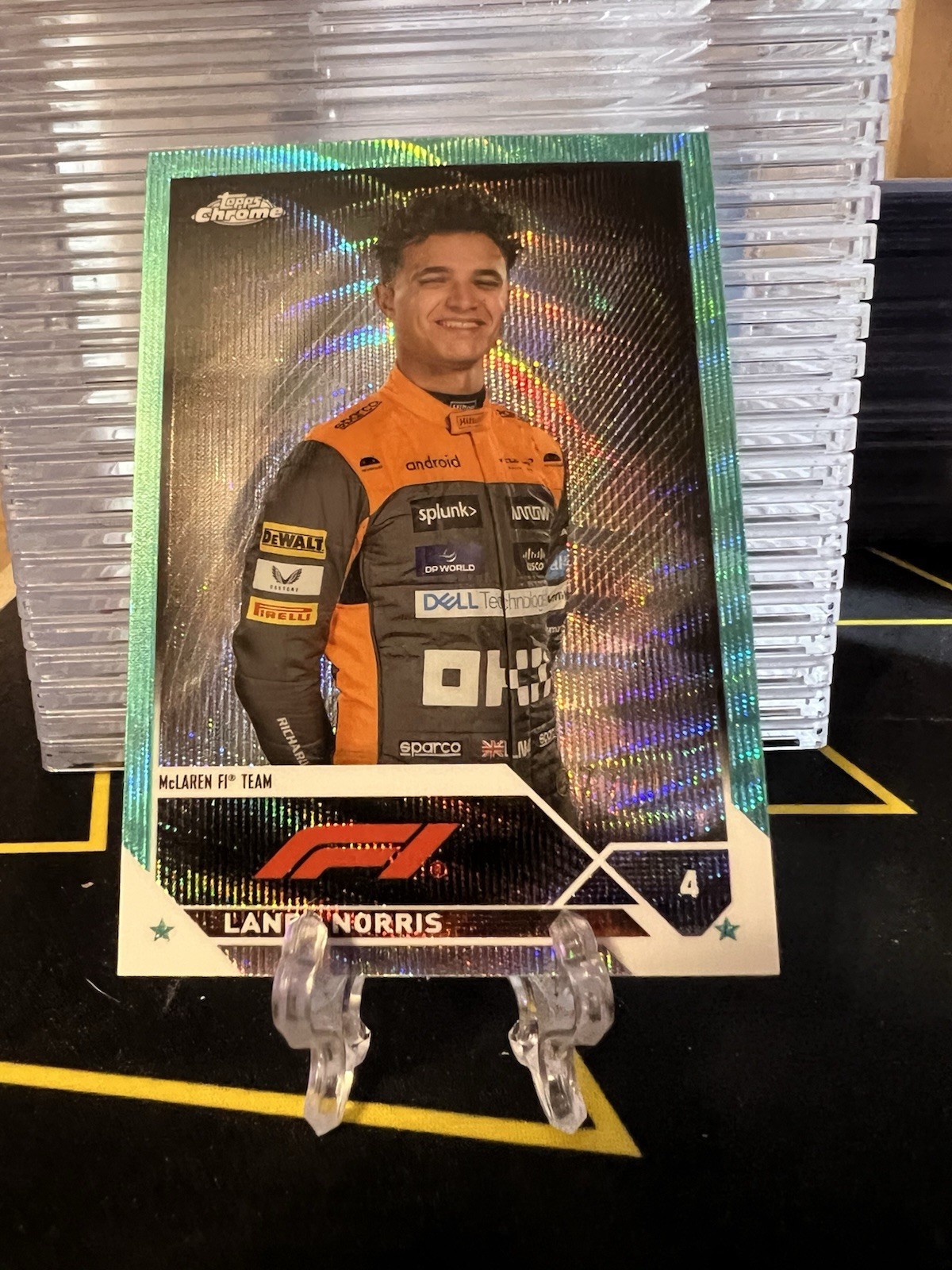 2023 Topps Chrome Formula 1 F1 Lando Norris Portrait Aqua Wave /150 #25