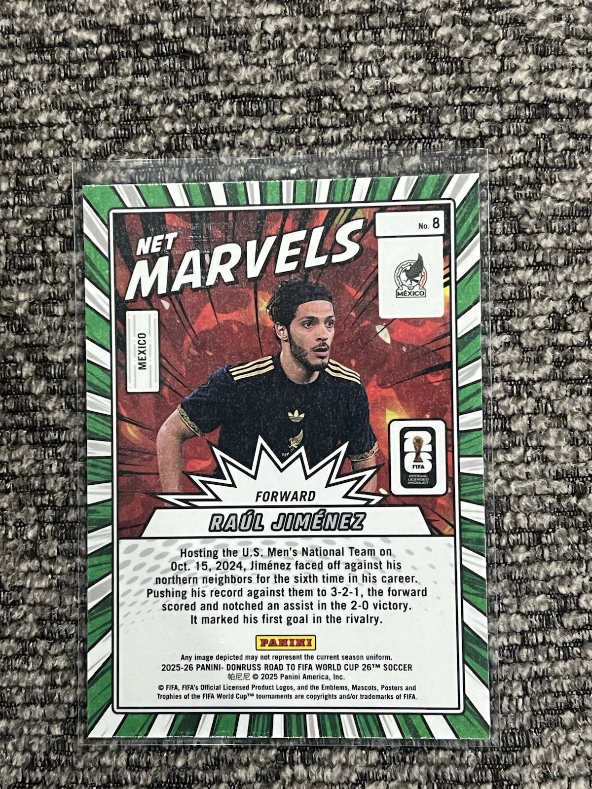 2025-26 Donruss Road To FIFA World Cup Raul Jimenez Net Marvels Insert Mexico