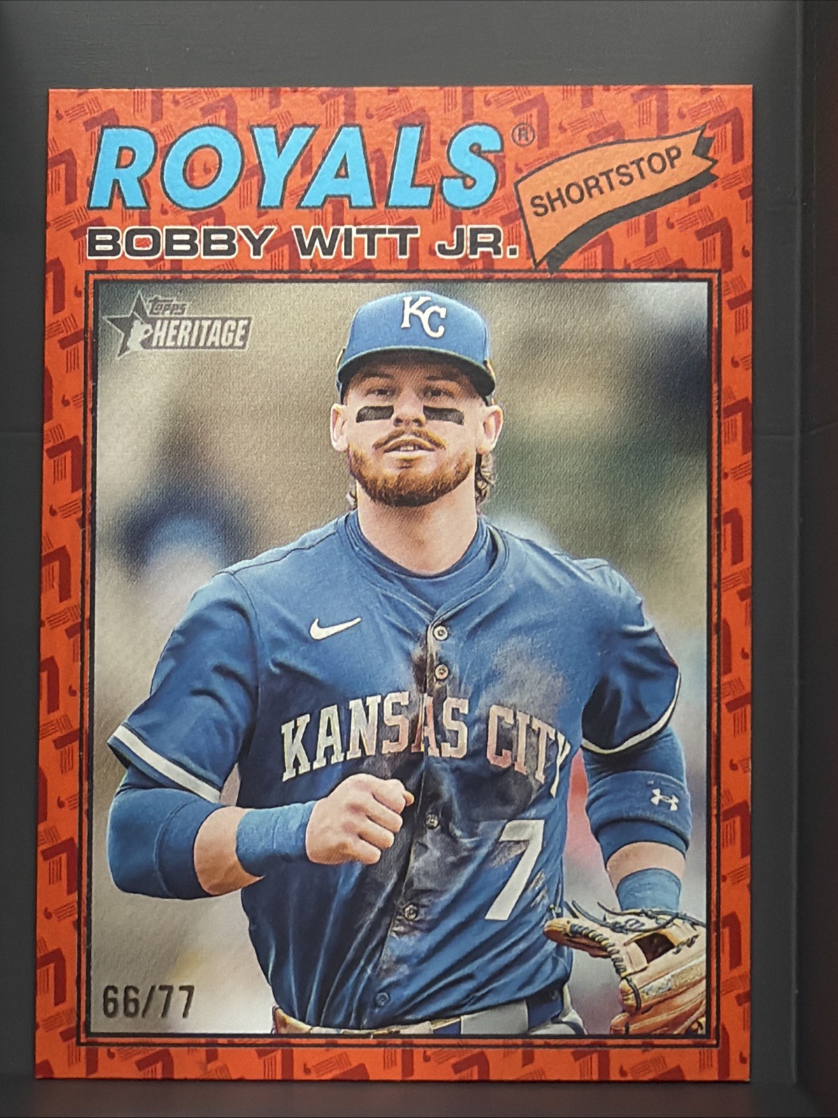 2026 Topps Heritage Bobby Witt Jr. Color Of The Year-Heritage Orange /77 Royals