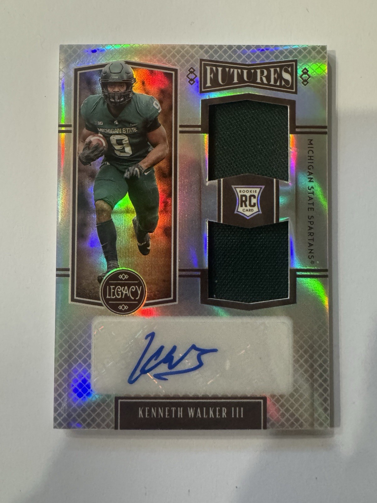 Panini 2022 Legacy Futures Dual Patch Auto RC Silver /249 Kenneth Walker III