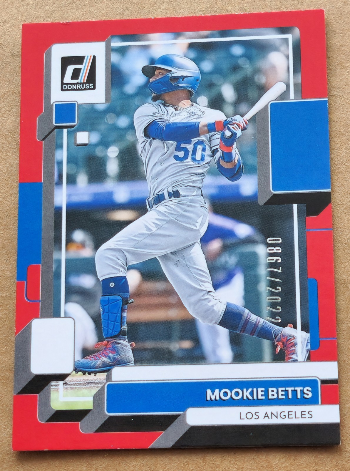 2022 Donruss #211 Mookie Betts Los Angeles Dodgers Red Parallel 867/2022
