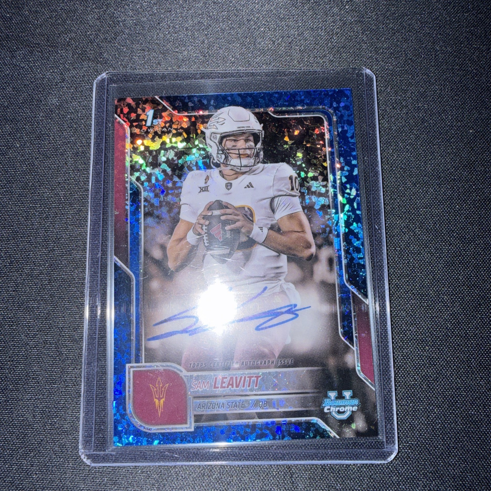 2025 Bowman Chrome U Sam Leavitt Auto 1st Blue Mini-Diamond Refractor #/150