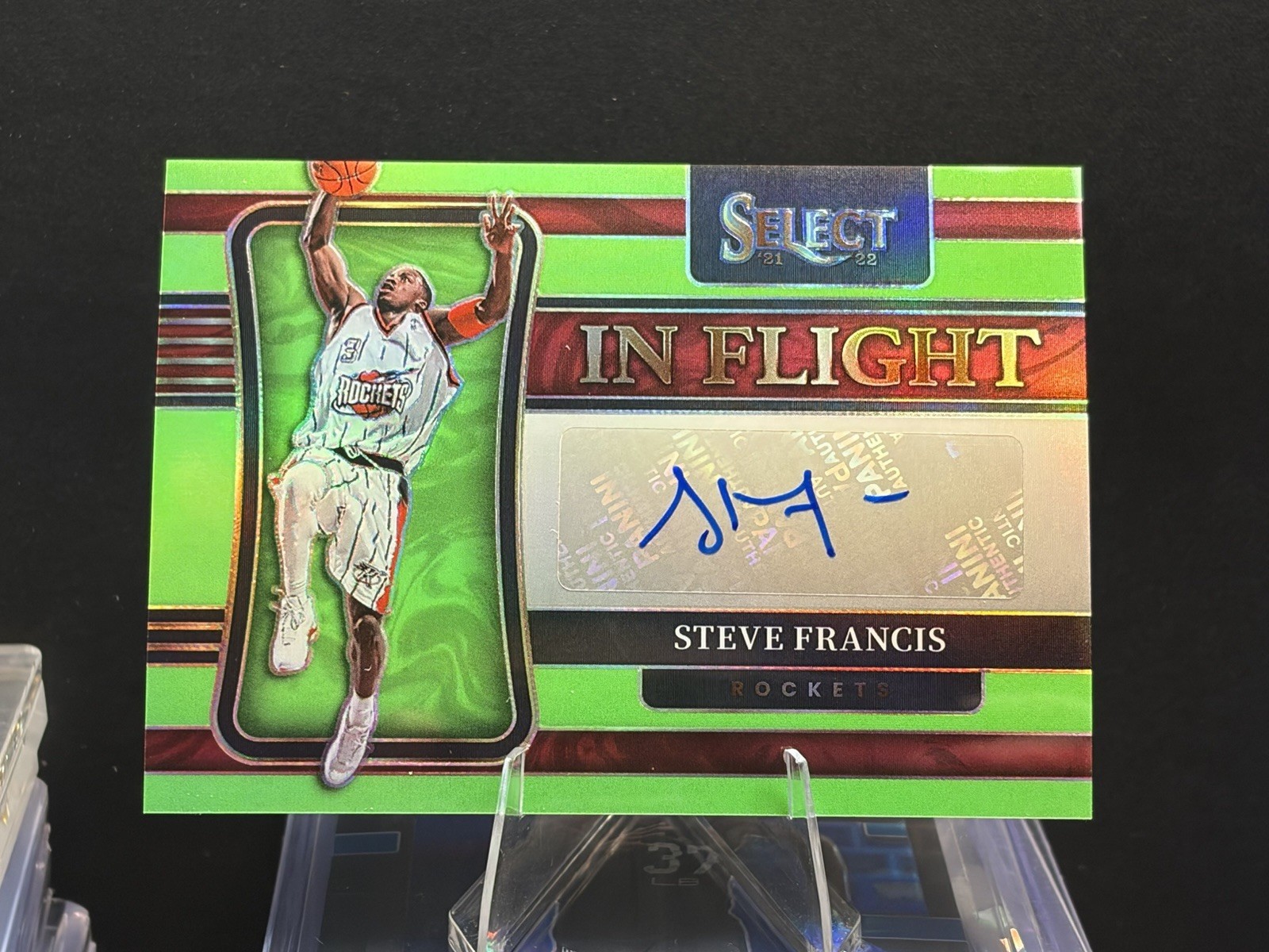 2021-22 Panini Select in Flight Signatures Steve Francis Green /99 HOU #IF-SFC