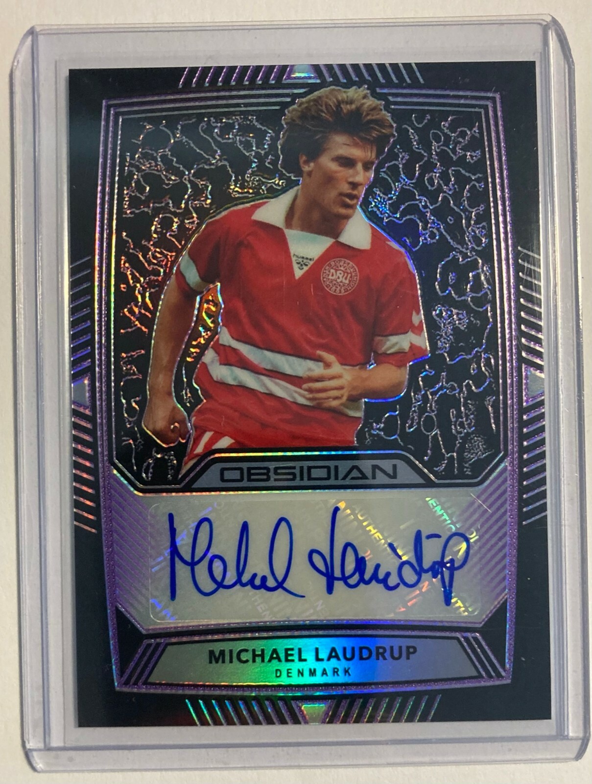 2019-20 Panini Obsidian Soccer Michael Laudrup Obsidian Auto 56/75 Denmark