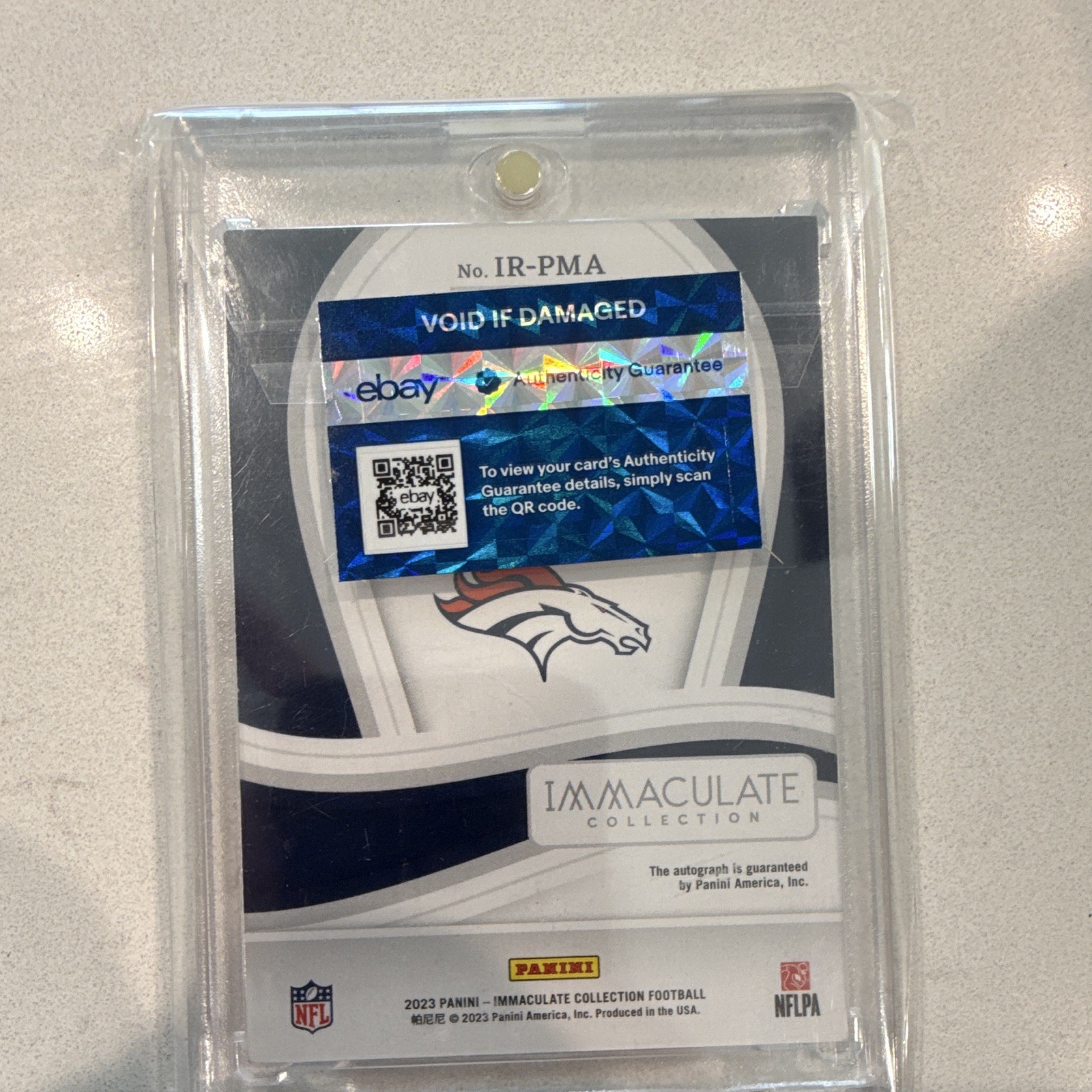 2023 Immaculate Peyton Manning Immaculate Records Auto /25 See Description