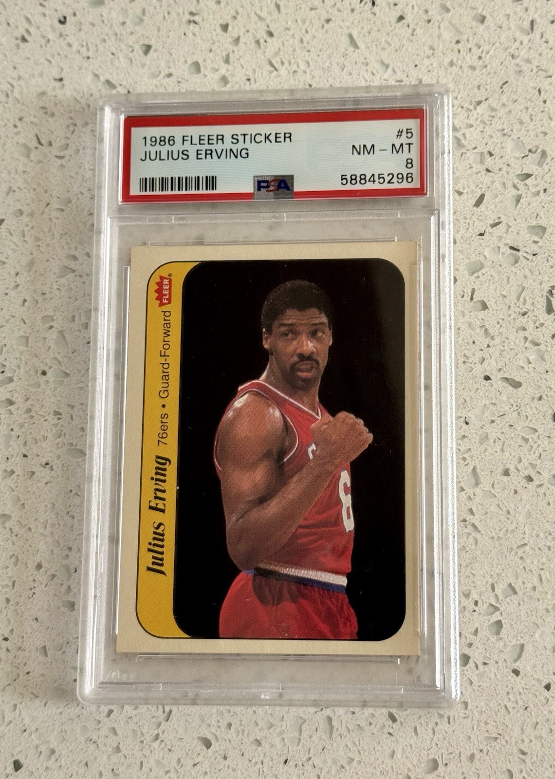 Fleer 1986 Fleer Sticker Julius Erving PSA 8 #5 Philadelphia 76ers NBA