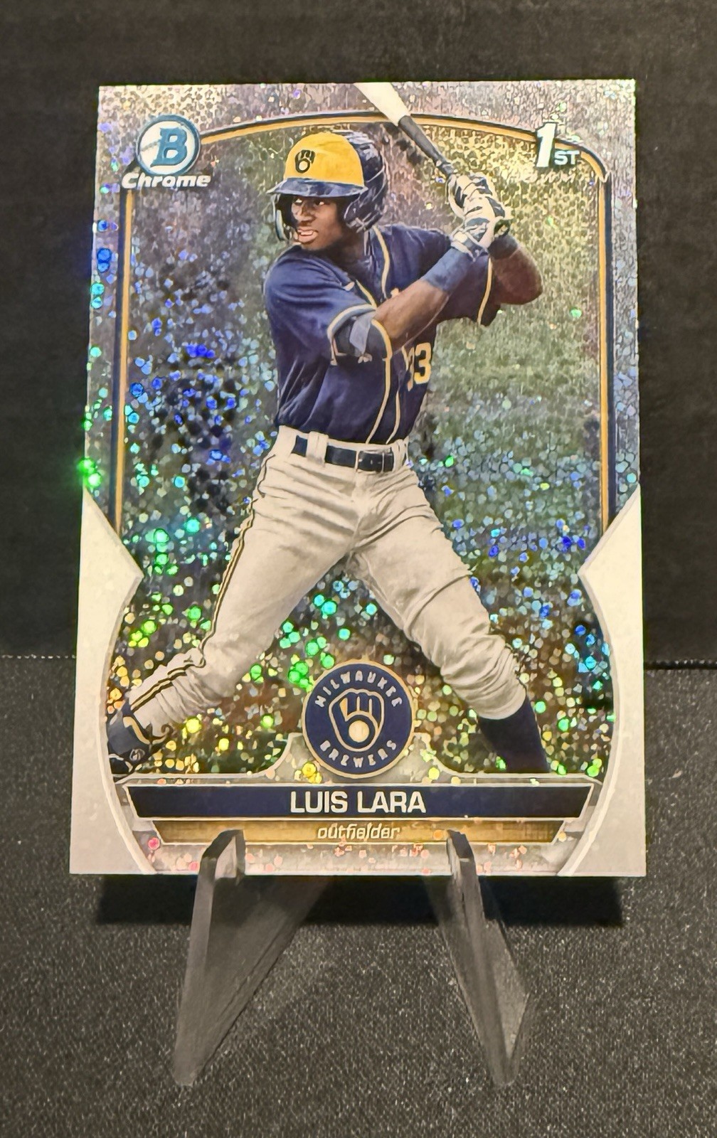 2023 Bowman Luis Lara Speckle Refractor /299 Milwaukee Brewers