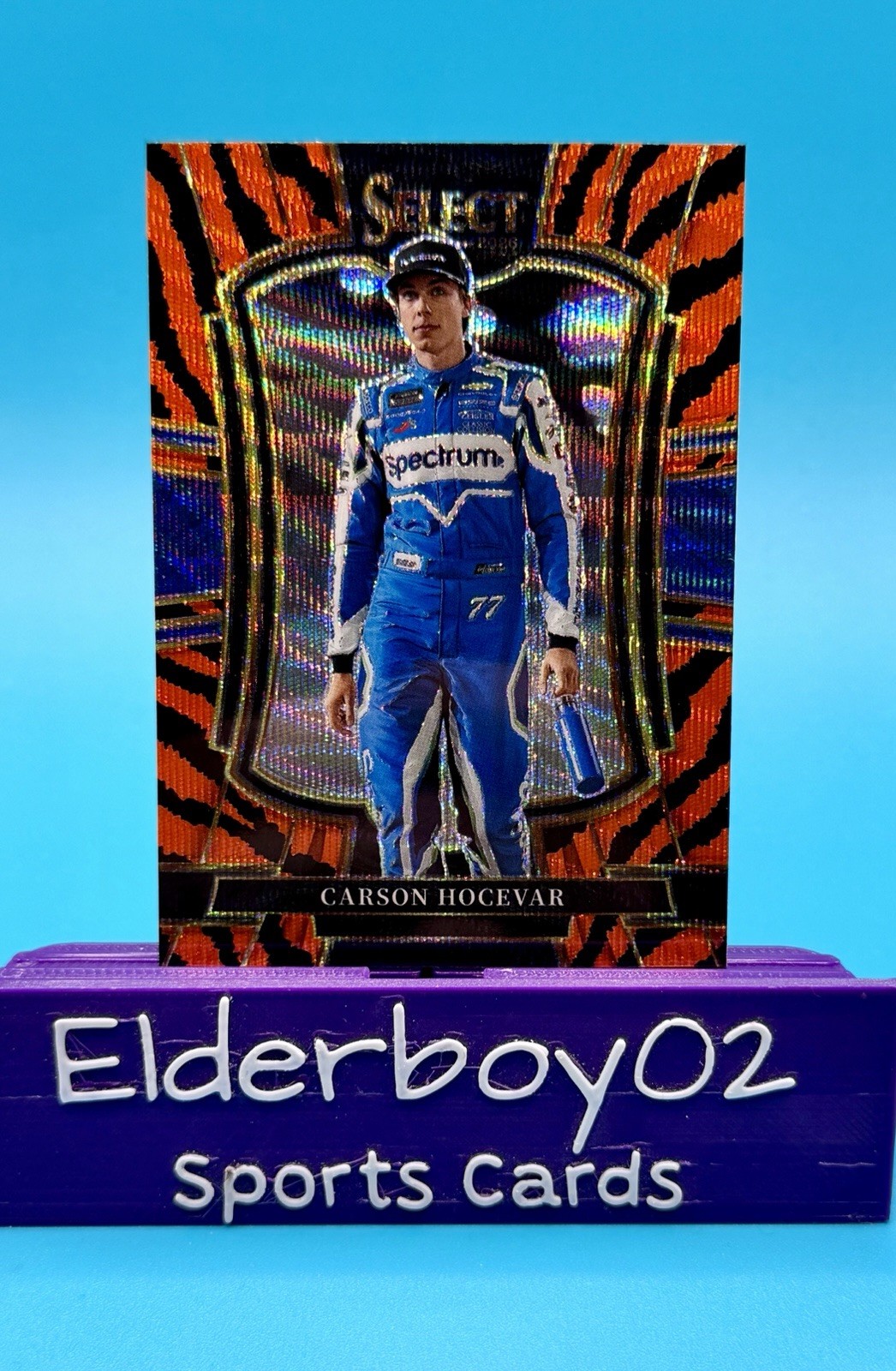 Carson Hocevar Trackside Tiger Prizm Case Hit 2026 Panini Select Racing Nascar