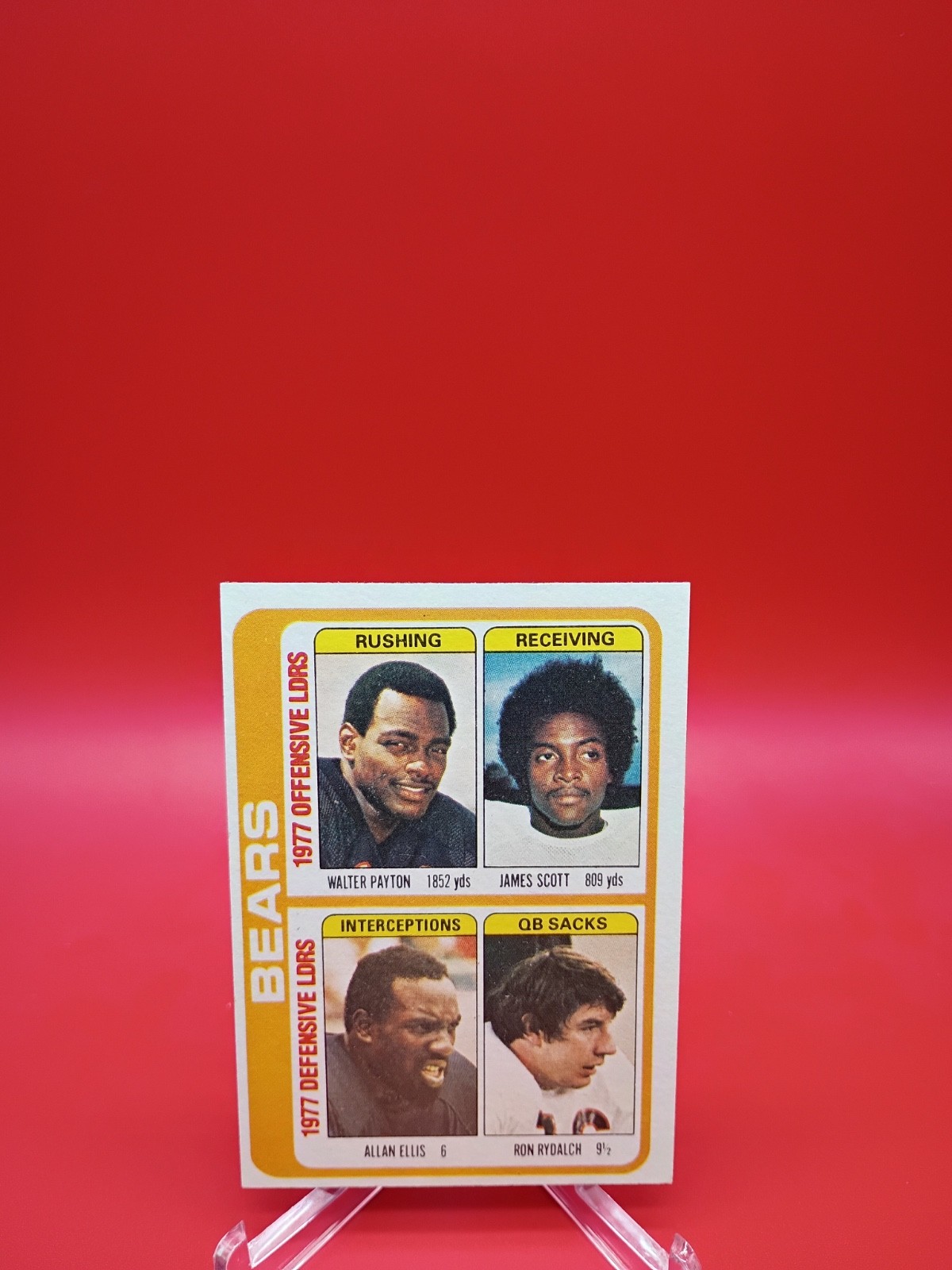 Walter Payton 1978 Topps #504 Bears Team Checklist