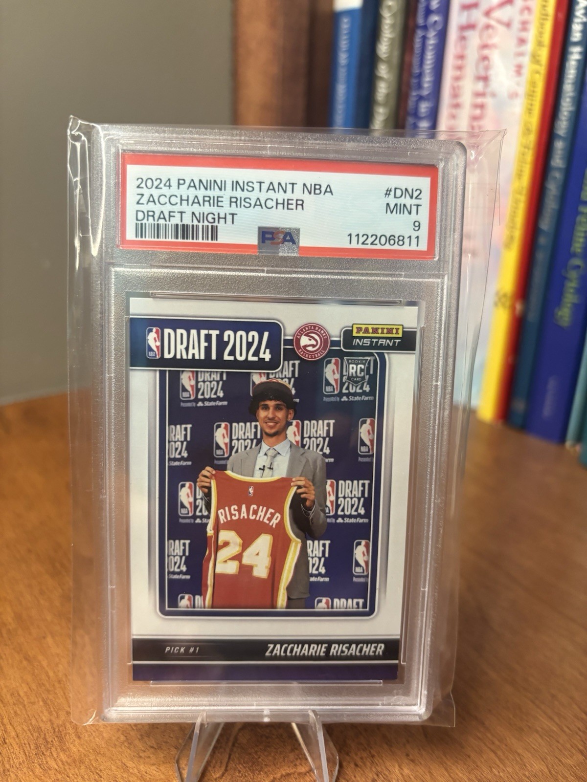 2024-25 Panini – Draft Night 2024 Zaccharie Risacher #DN-2 /1288 (RC) PSA 9
