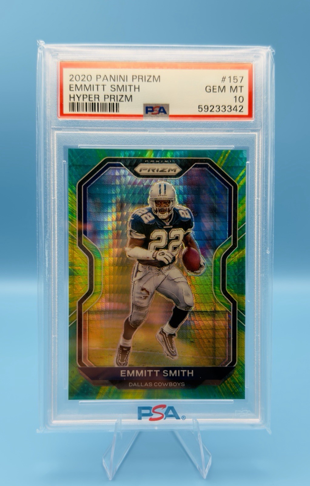 2020 Panini Prizm Emmitt Smith Hyper Prizm #157 PSA 10 GEM MINT – Serial #62/175