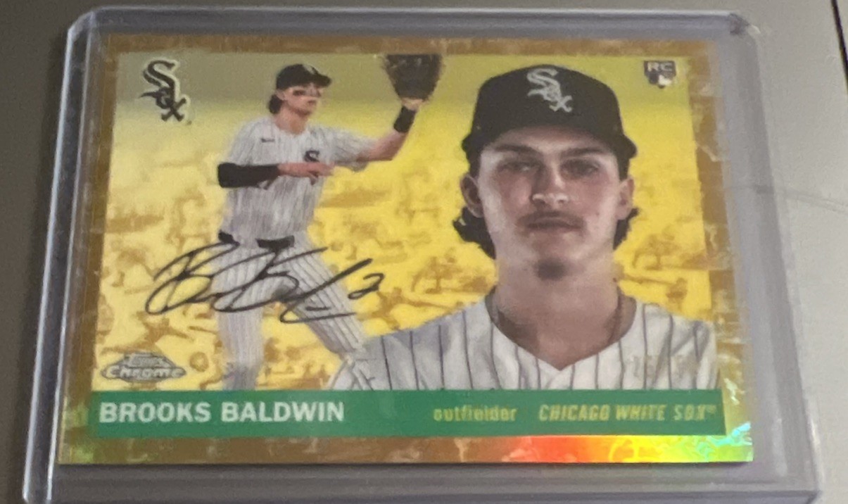 2025 Topps Chrome Platinum Brooks Baldwin Gold Toile 25/50 RC White Sox