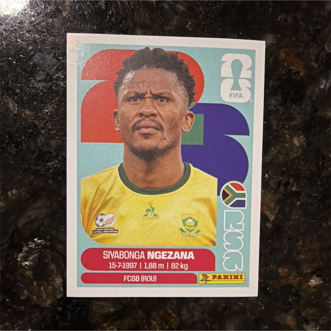 Panini FIFA World Cup 2026 Sivabonga Ngezana RSA 8 South Africa Sticker Card