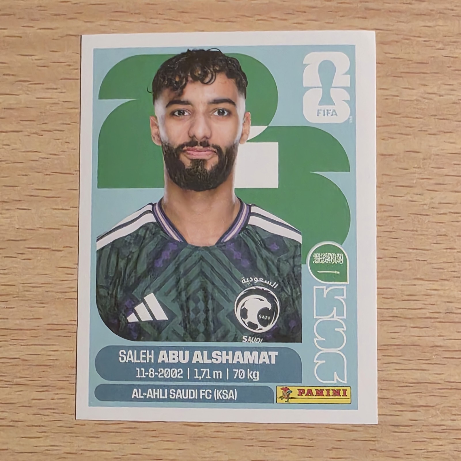 2026 Panini FIFA World Cup Sticker Saleh Abu Alshamat #KSA 14 Saudi Arabia