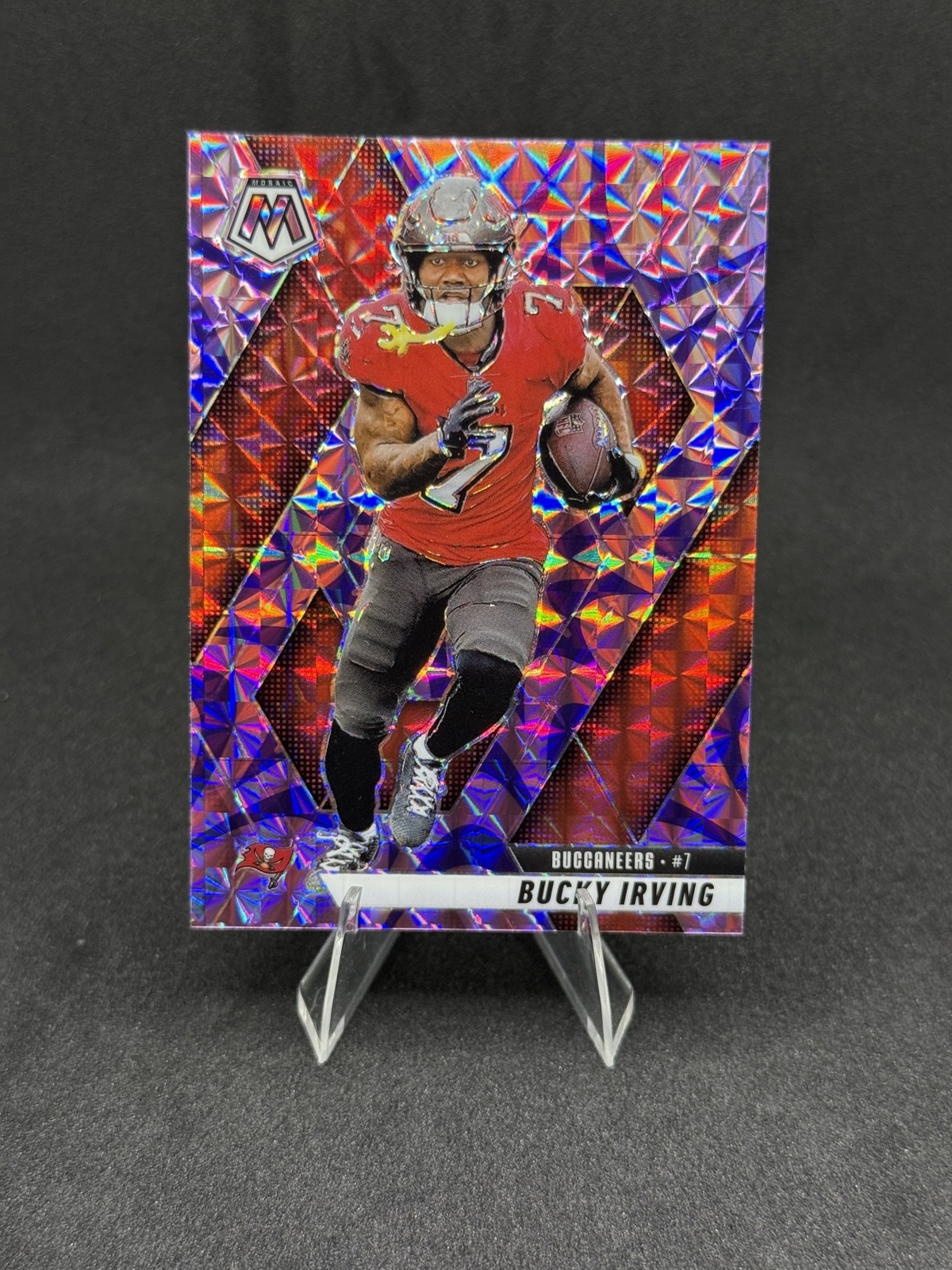 2025 Panini Mosaic – Bucky Irving #99 Reactive Purple Mosaic Prizm