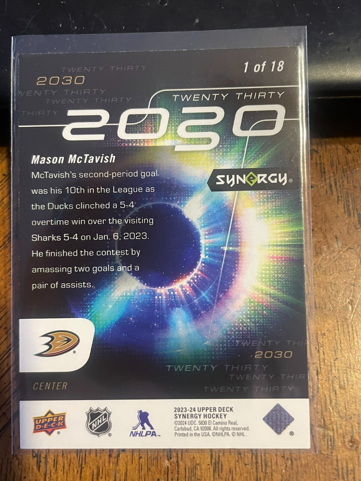 2023-24 Upper Deck Synergy 2030 #1 of 18 Mason McTavish