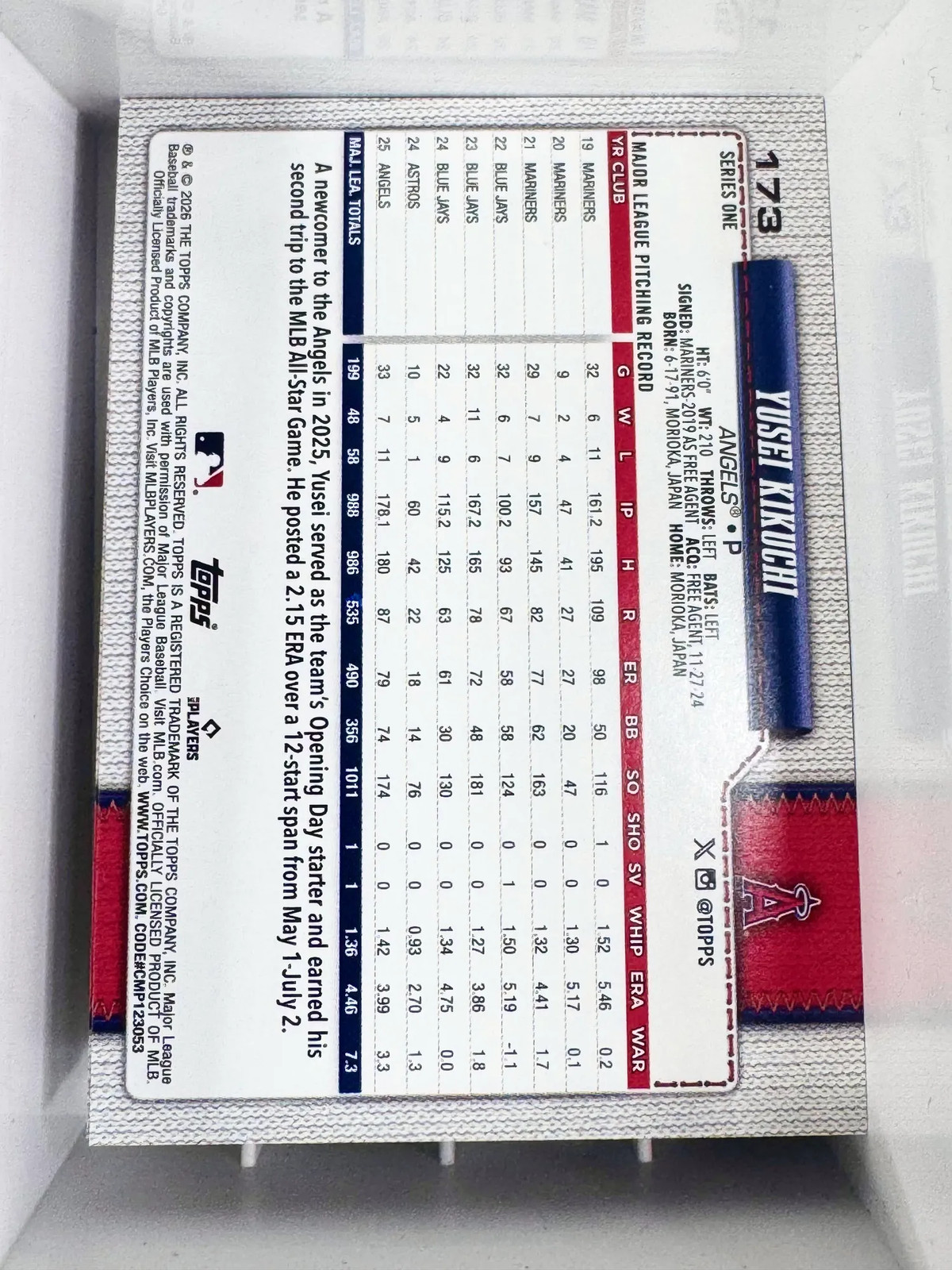 Yusei Kikuchi – 2026 Topps Series 1 Rainbow Foil