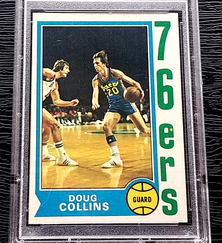 1974 TOPPS DOUG COLLINS ROOKIE BASKETBALL CARD #129 *SHARP* PSA 8 NEAR MINT-MINT