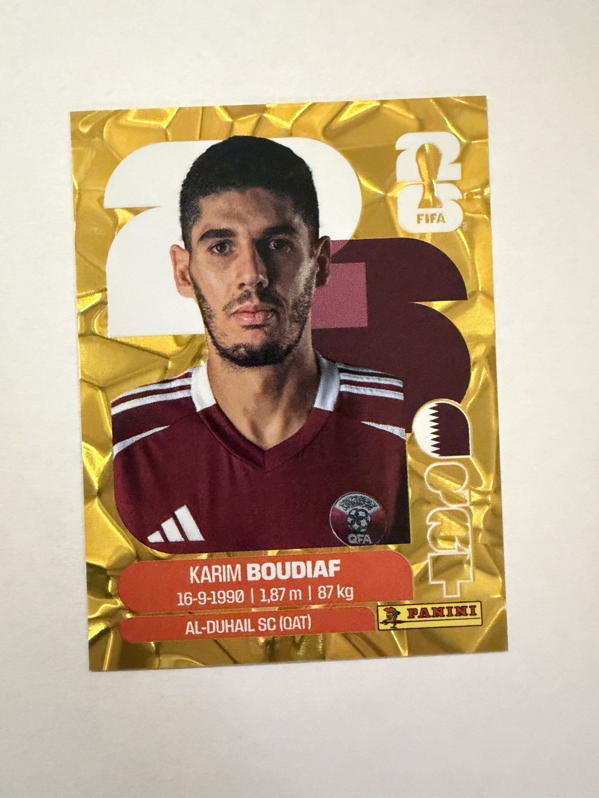 2026 panini world cup gold QAT 10 Karim Boudiaf