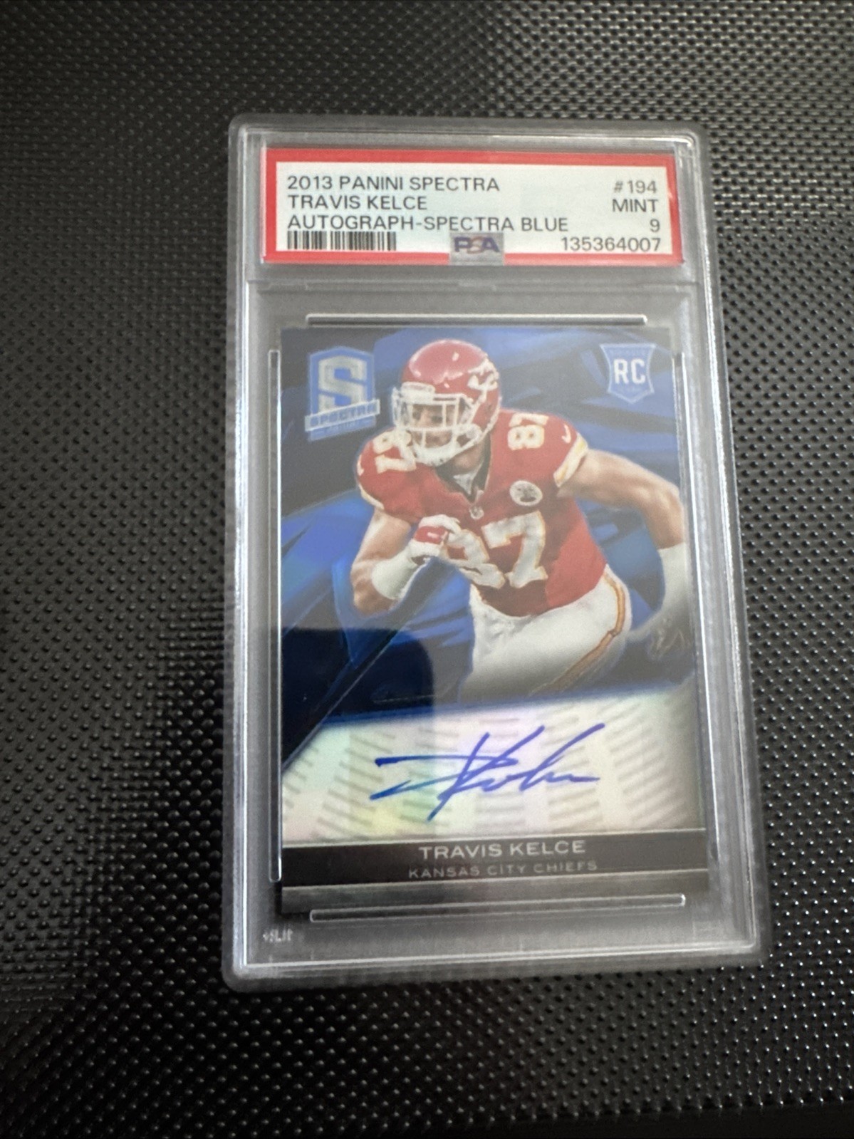 2013 Panini Spectra Travis Kelce Rookie Auto 19/49 PSA9