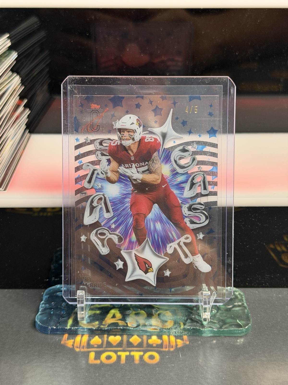 2025 Topps Signature Class football Trey McBride Acetate 4/5 clear Cardinals