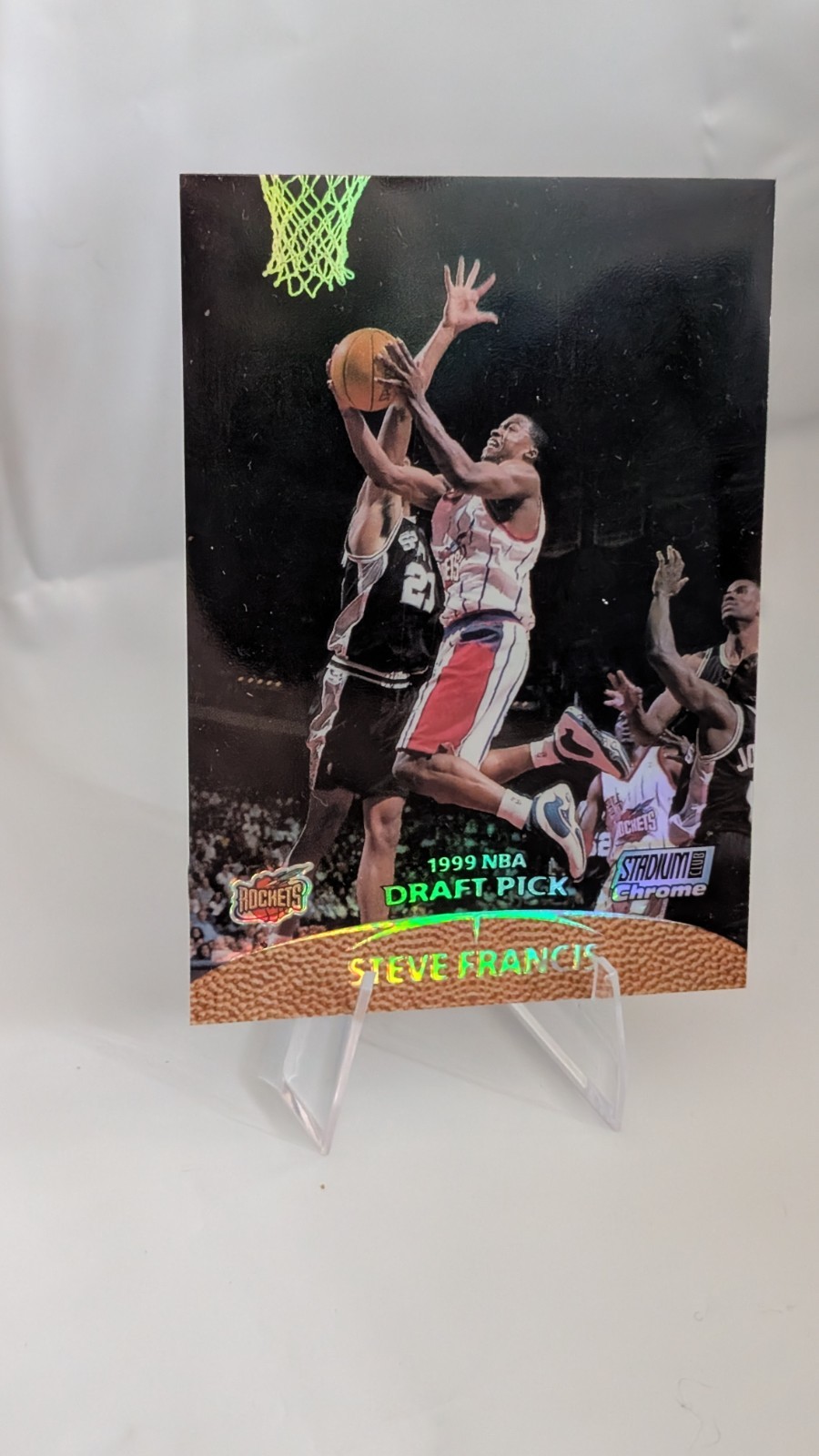 1999-00 Stadium Club Chrome STEVE FRANCIS Rookie Refractor Houston Rockets SCC16