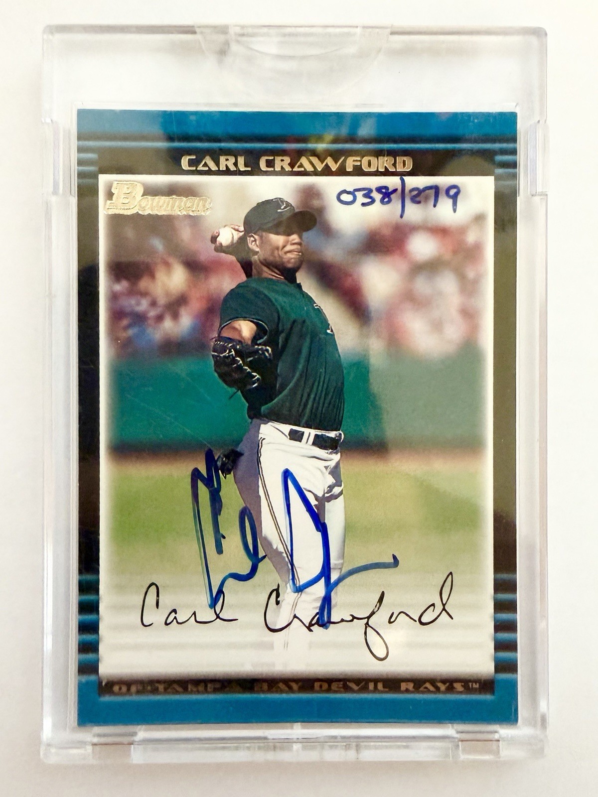 2006 Bowman Originals #280 CARL CRAWFORD Auto /279 2002 Buyback Autograph Sealed