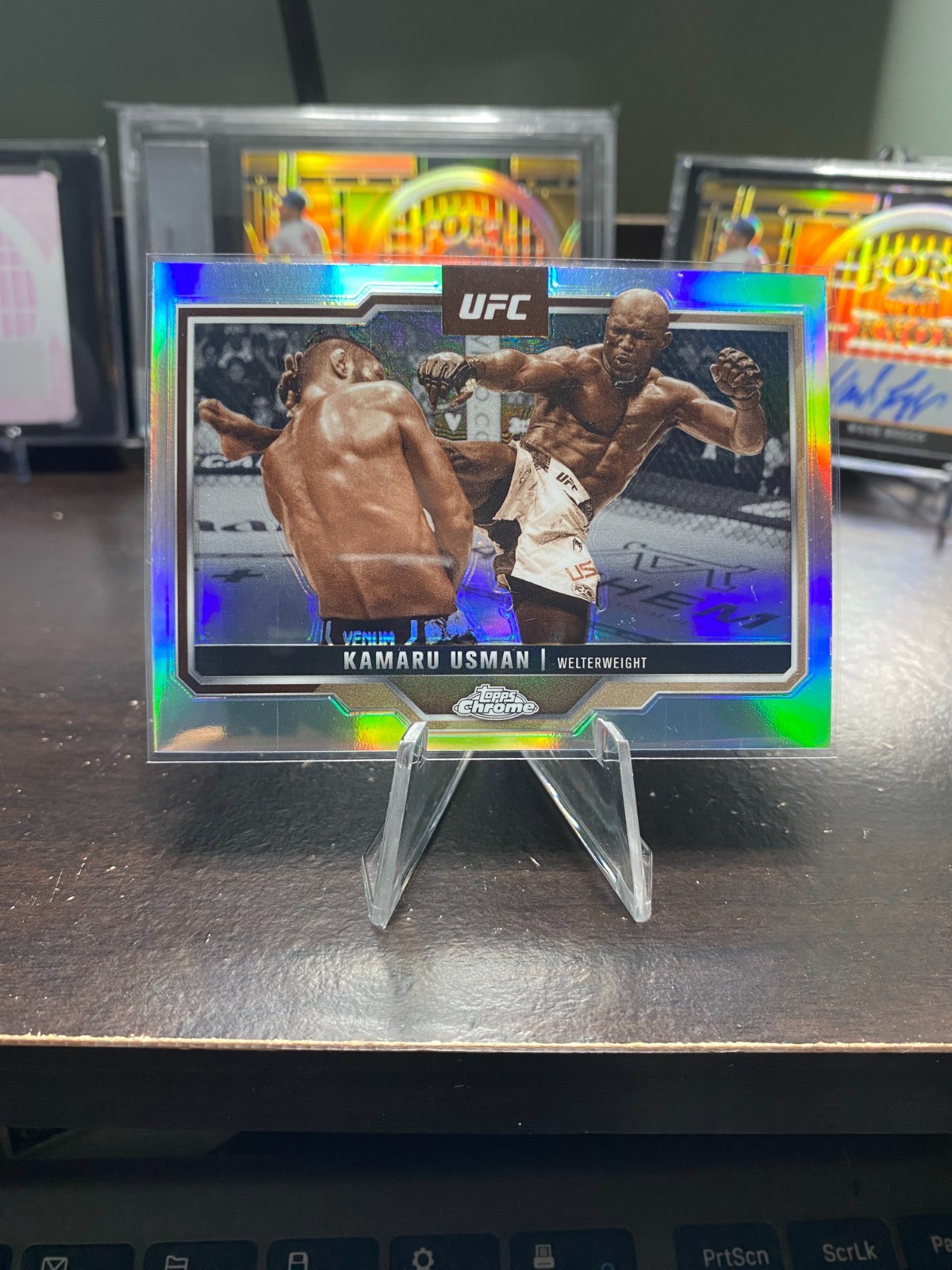 2024 Topps Chrome UFC – Kamaru Usman #108 Sepia Refractor