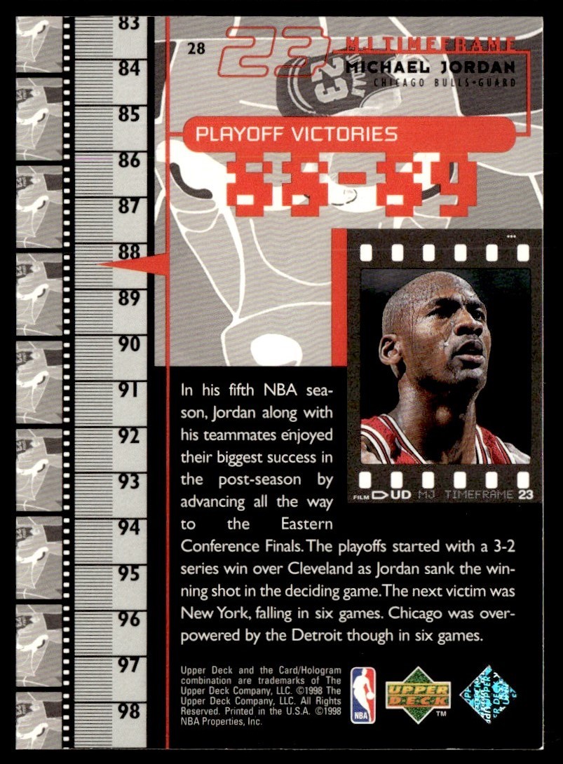 1998-99 Upper Deck MJ Timeframe Michael Jordan Chicago Bulls #28