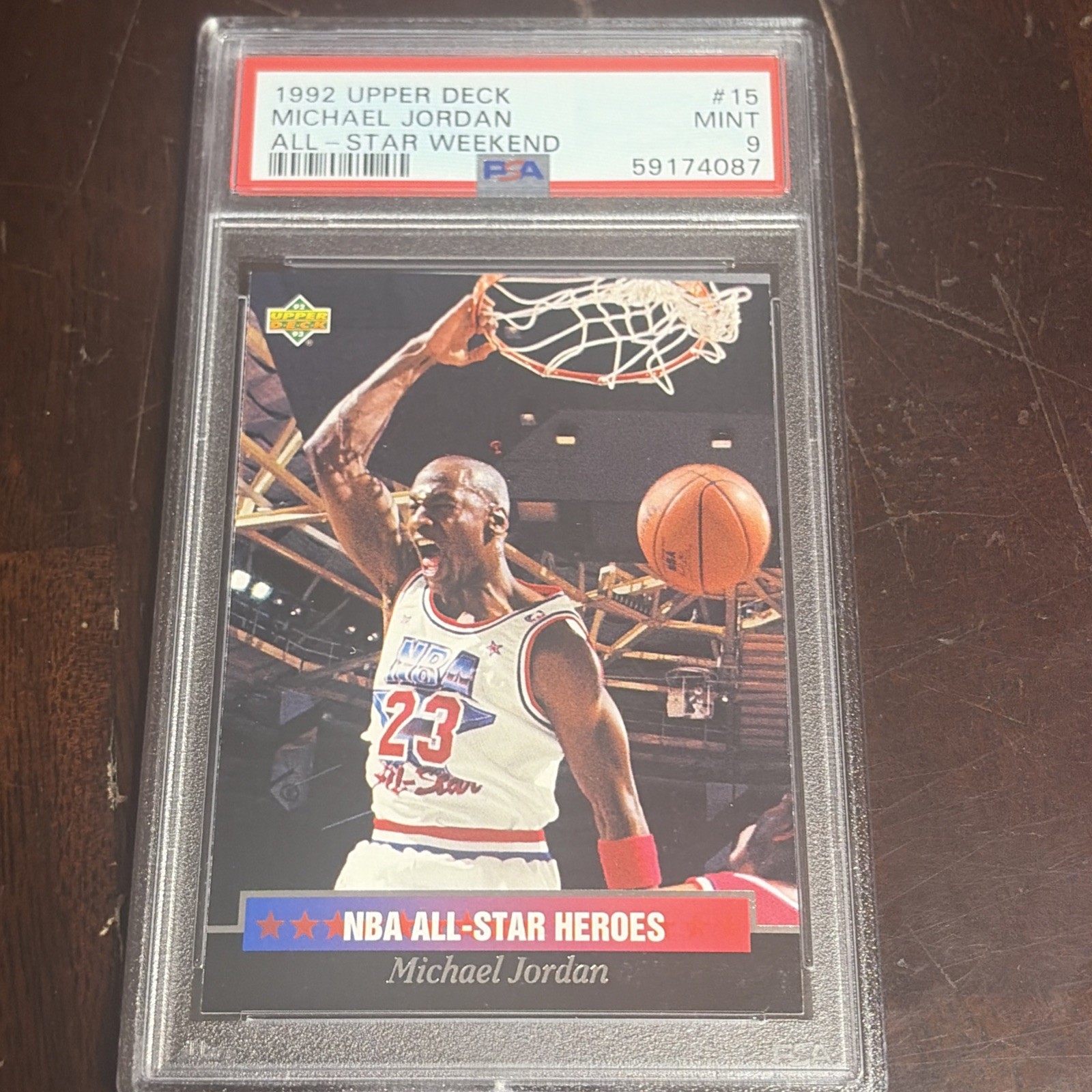 1992 UPPER DECK MICHAEL JORDAN ALL STAR WEEKEND #15 PSA 9 *Tough To Grade*
