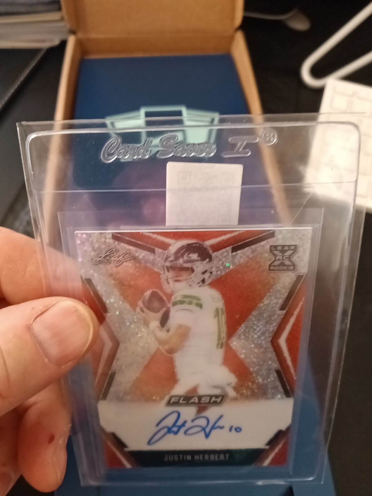 Justin Herbert 2020 Leaf Flash Orange Auto Rookie RC 10/10 SSP Wow See Pictures