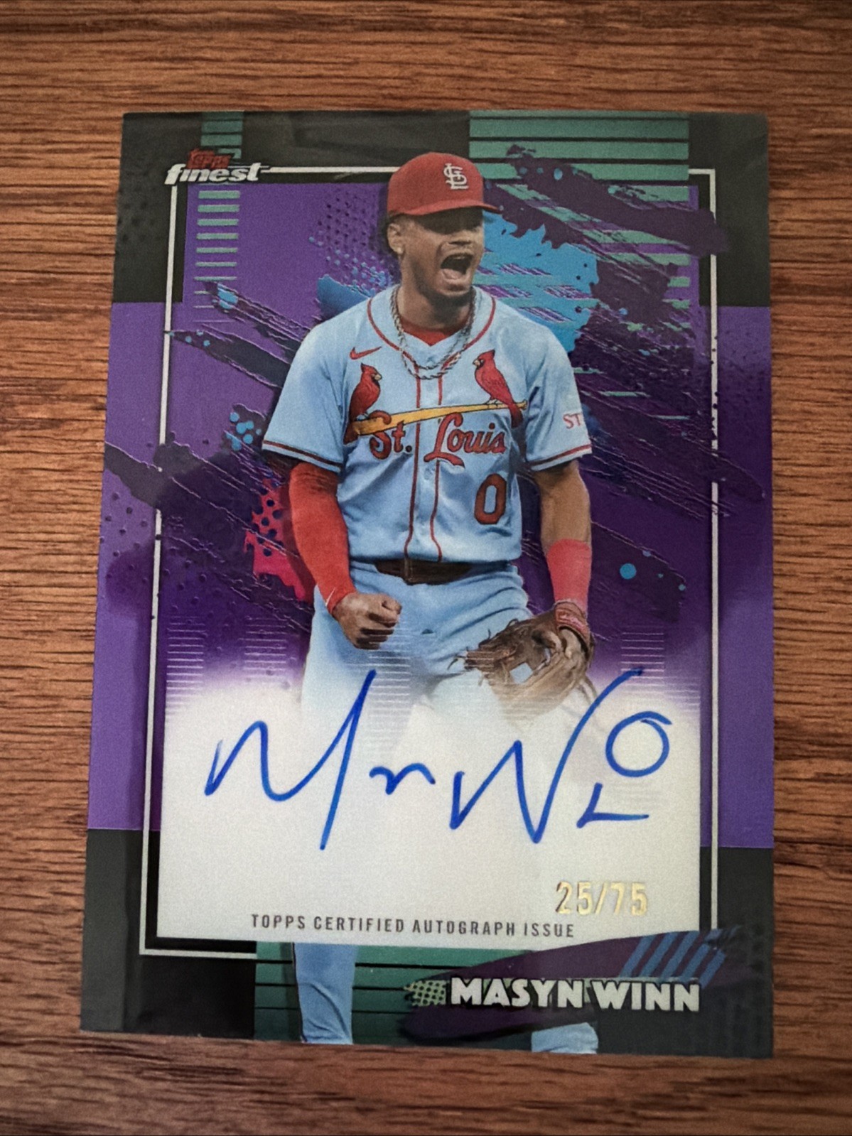 2026 Topps Finest Masyn Winn Cardinals Hard Signed Auto FA-MW #/75