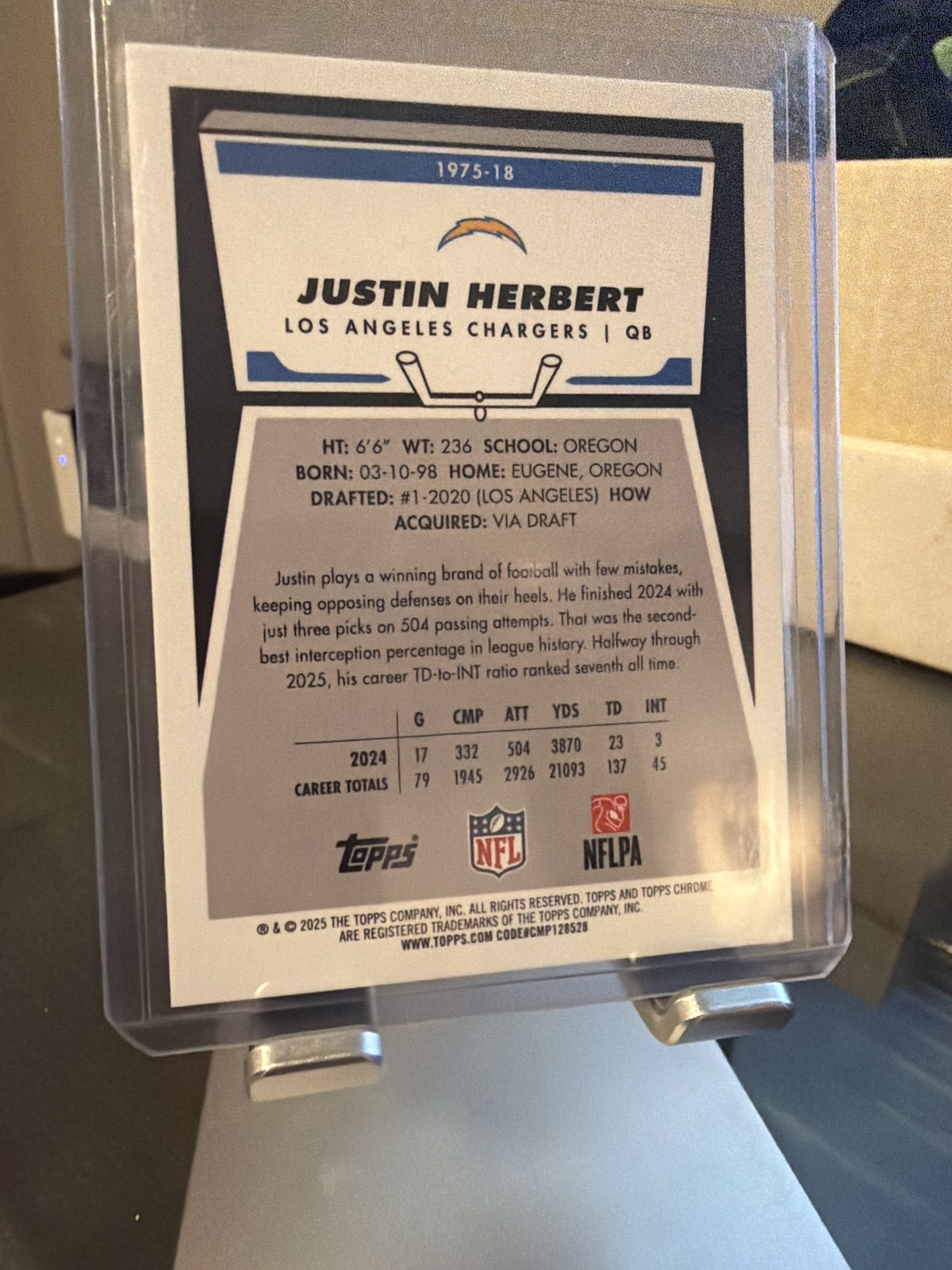 2025 Topps Chrome #1975-18 Justin Herbert 1975 Topps