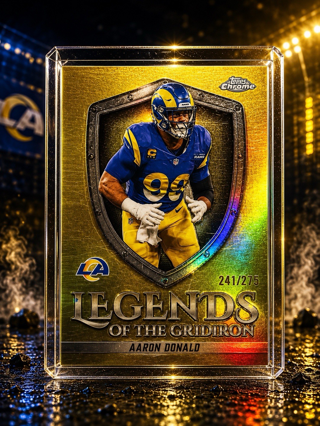 Aaron Donald 2025 Topps Chrome Legends of the Gridiron /275 LOG-40 Yellow Rams