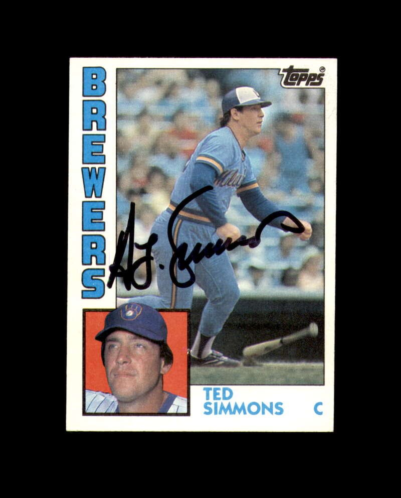 Ted Simmons Signed 1984 Topps Milwaukee Autograph