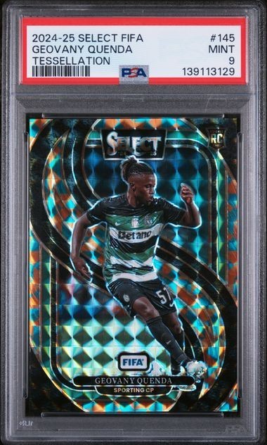 2024-25 Select FIFA Geovany Quenda Mezzanine Tessellation RC PSA 9 Rookie POP 2