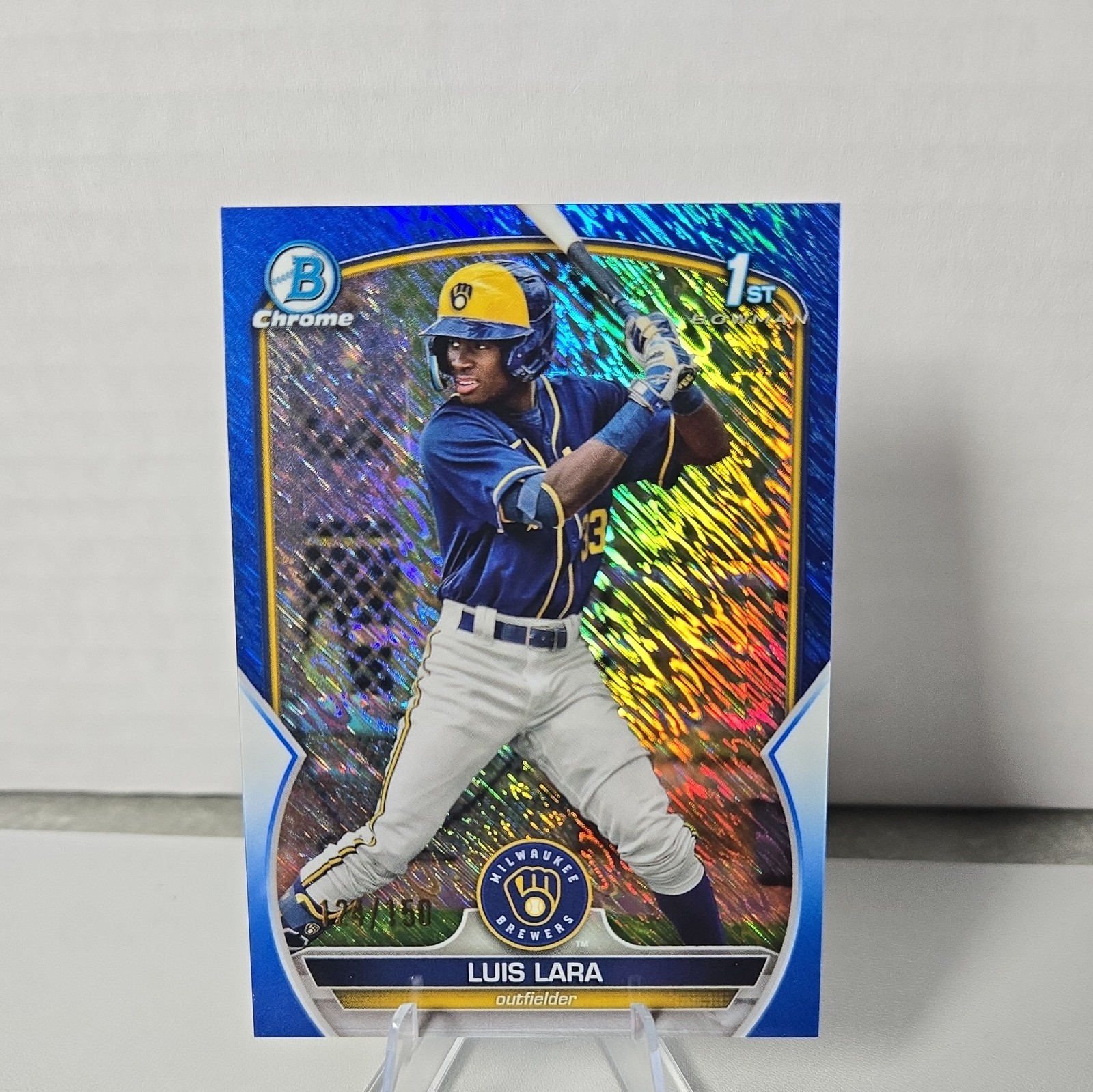 2023 Bowman – Chrome Prospects Luis Lara Blue Shimmer Refractor /150 (RC)