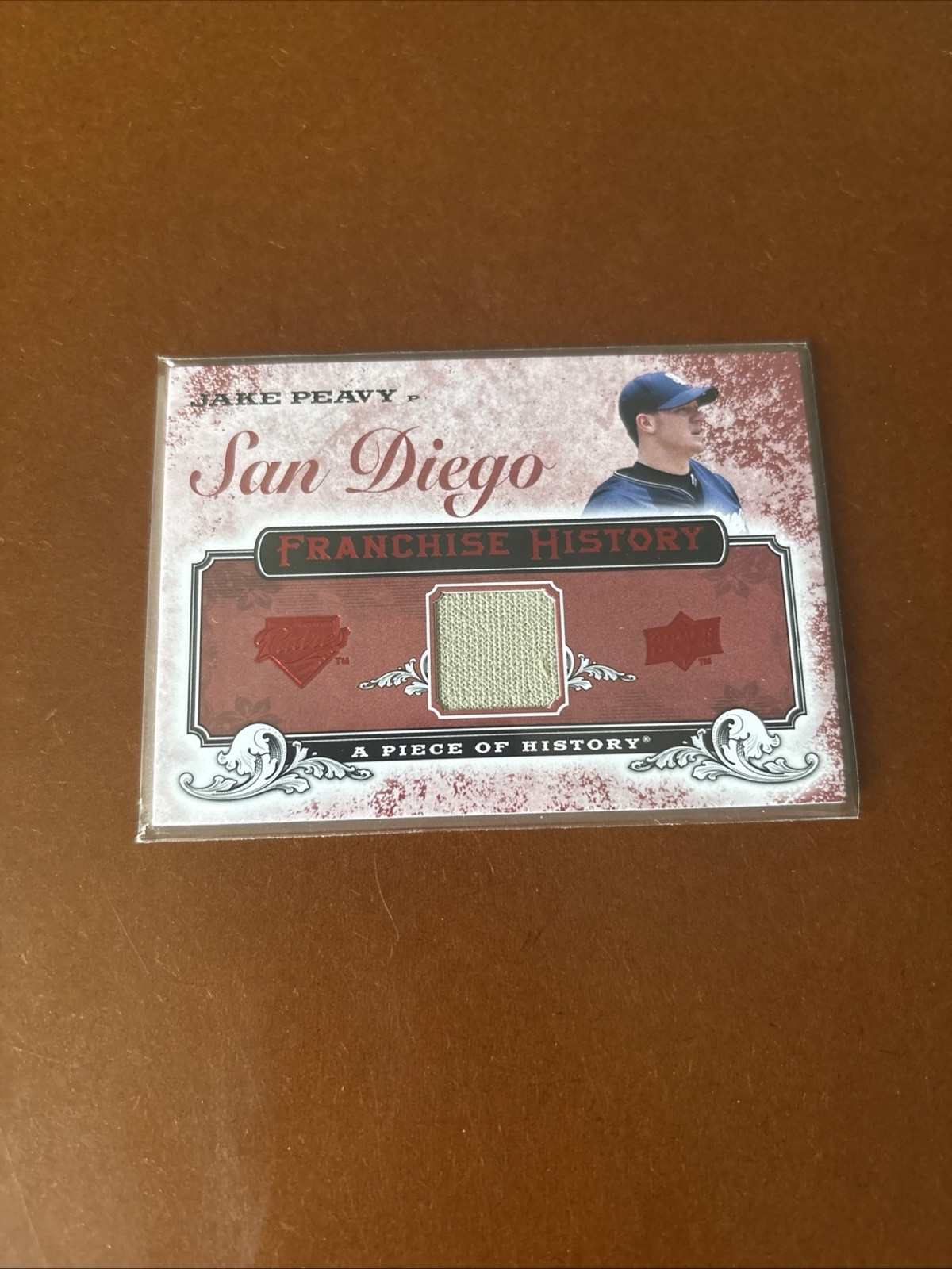 Jake Peavy 2008 UD A PIECE OF HISTORY FRANCHISE HISTORY JERSEY FH-44