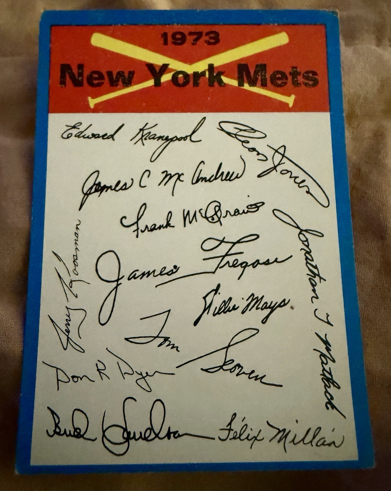 1973 Topps New York Mets Team Checklist Clean Surface Qty