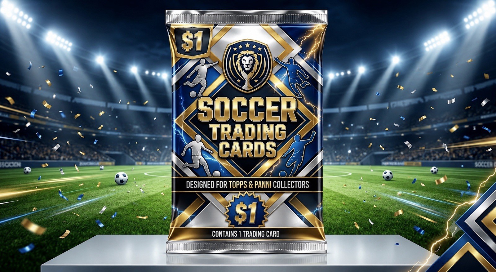 $1 Soccer Trading Card – 1 Single Card – Includes Topps, Panini & Other Brands