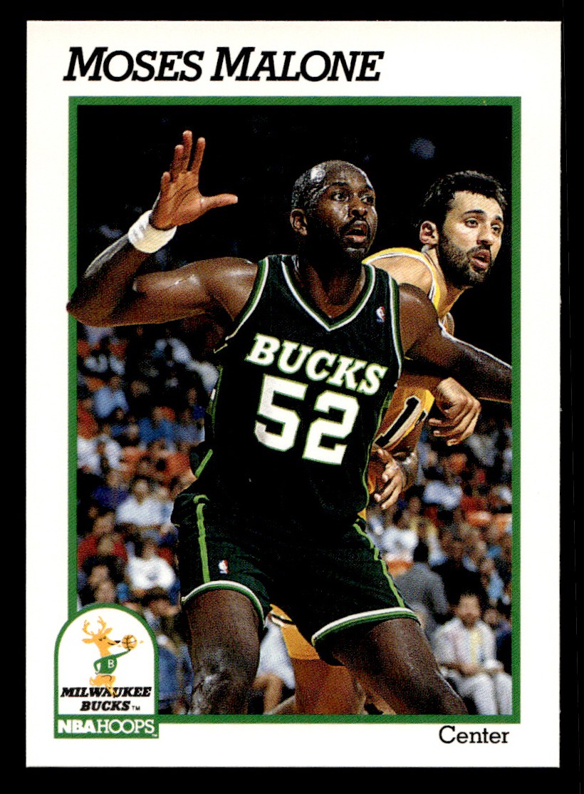 1991-92 NBA Hoops – Moses Malone #394 Basketball Sports Card Raw Trading Card