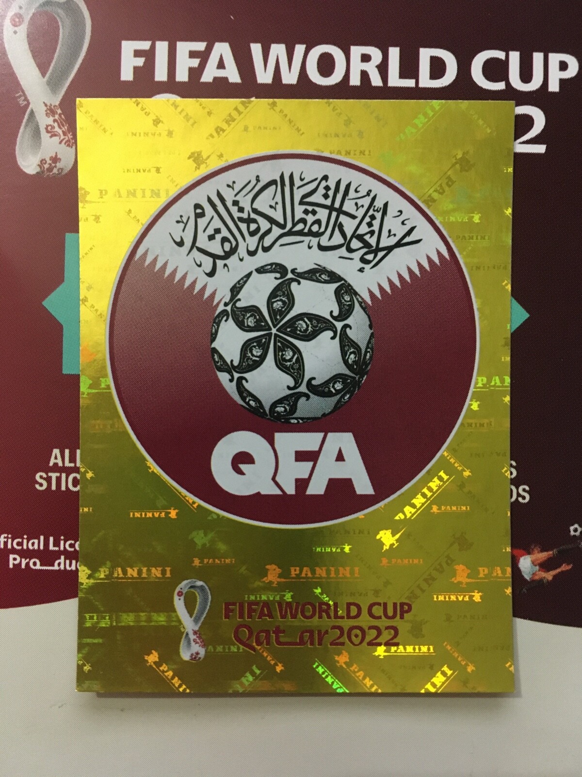 QATAR TEAM SHIELD, PANINI FIFA WORLD CUP QATAR 2022, FOIL STICKER #QAT2