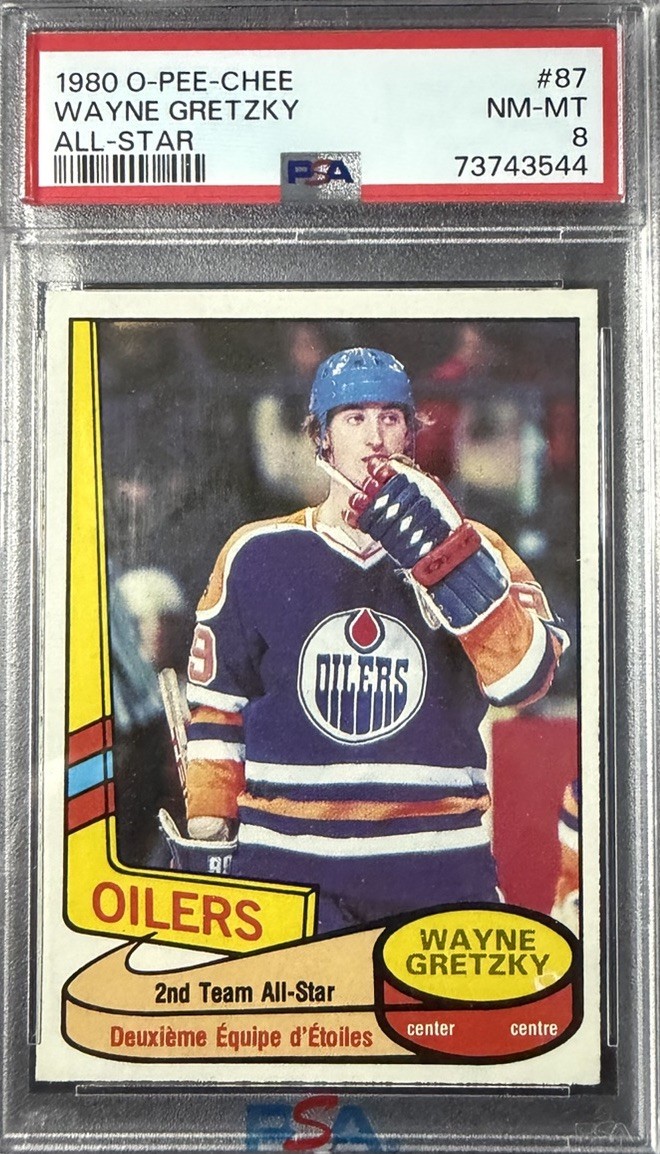 1980-81 O-Pee-Chee Wayne Gretzky All Star ~ #87 Oilers 2nd Year PSA 8 NM-MT