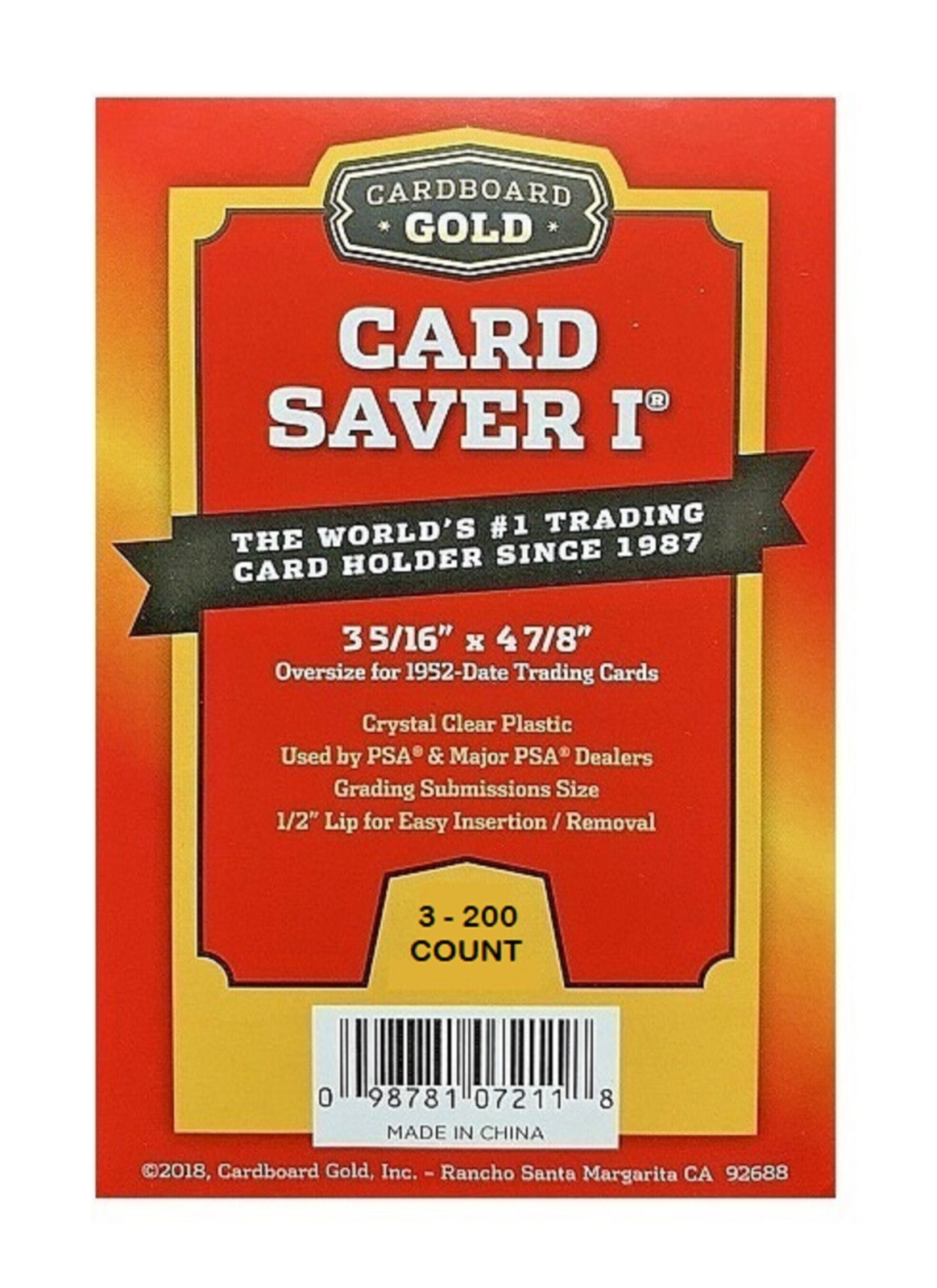 (3-200) Card Saver 1 Graded Card Submission Semi Rigid I Holders FREE SHIPPING