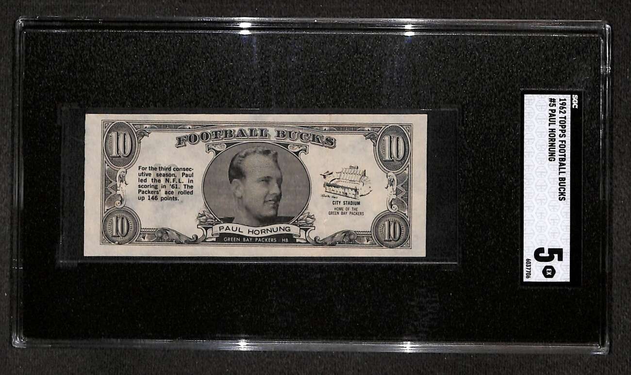 1962 Topps Bucks #5 Paul Hornung HOF SGC 5 EX B105748