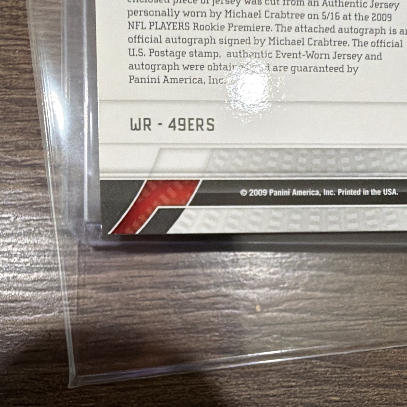 2009 Certified Souvenir Stamps Michael Crabtree Auto/Jersey/Stamp #14/20