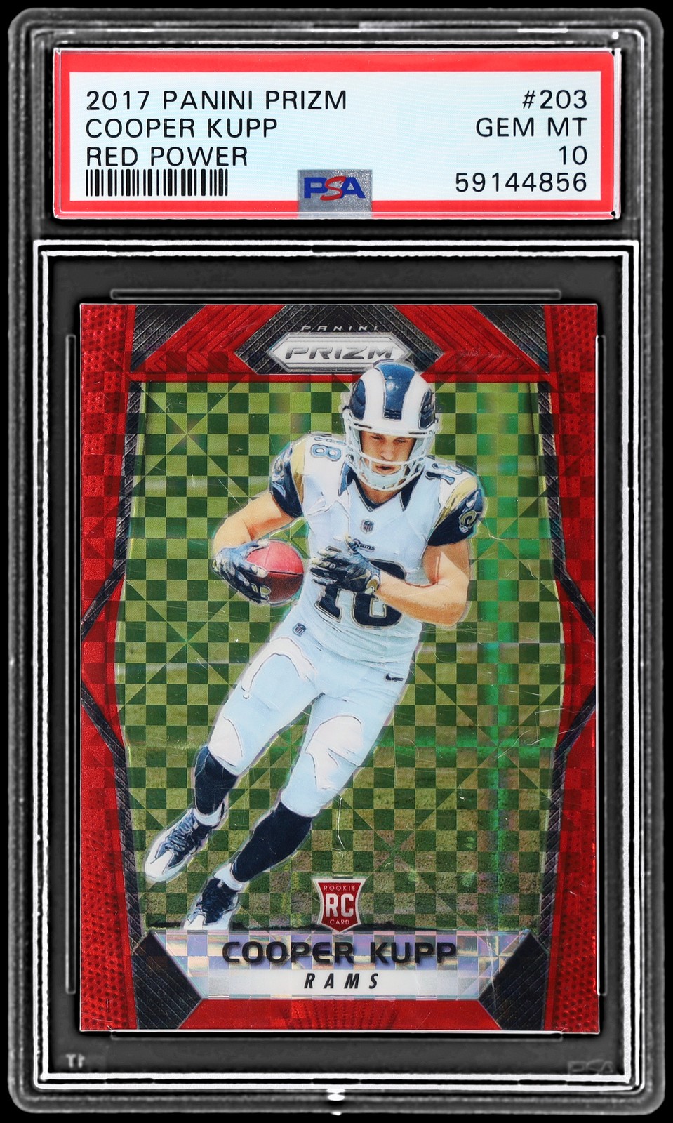 2017 Panini Prizm Cooper Kupp #203 PSA 10 RC Red Power Prizm 37/49 Football