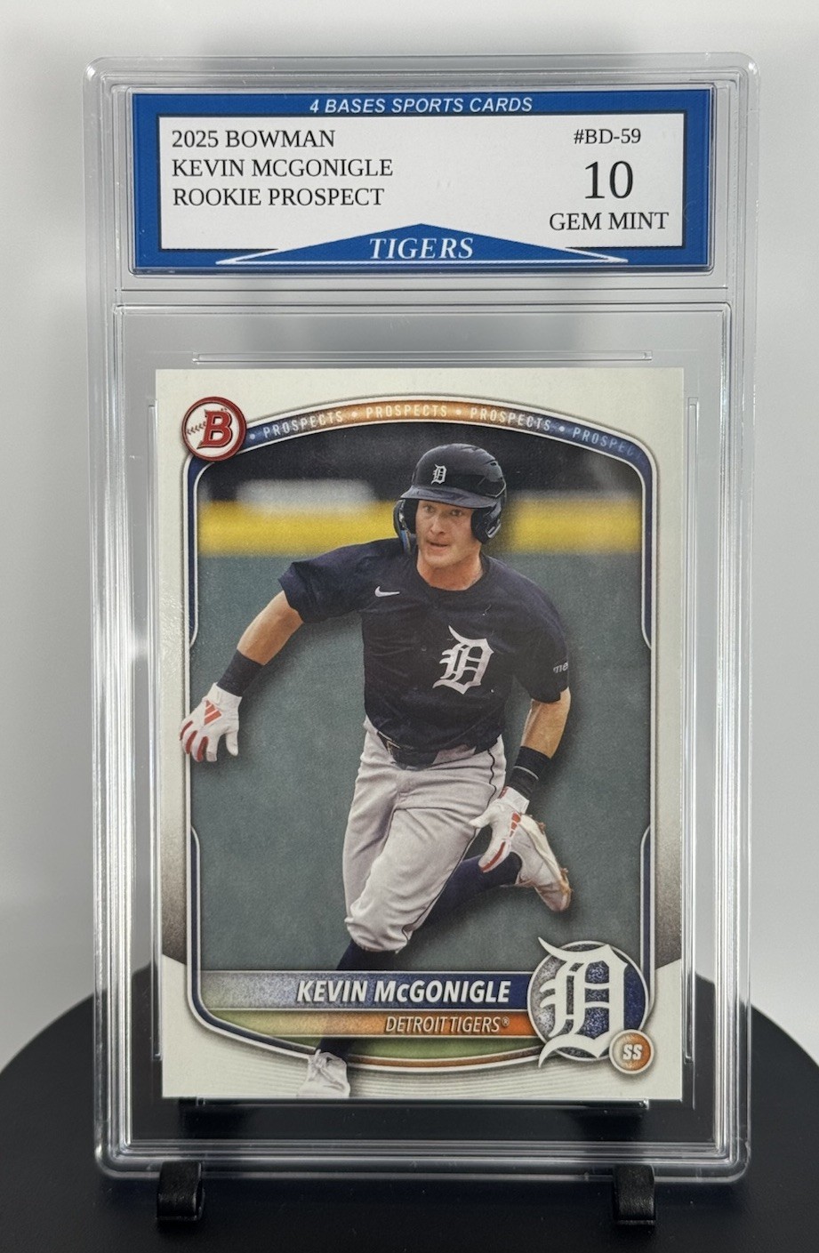 2025 Bowman Kevin McGonigle Tigers Rookie Prospect Card #BD-59 Gem Mint 10